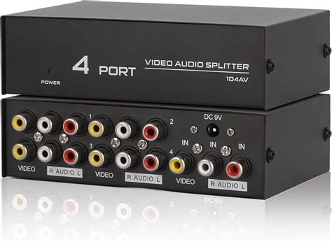 rca av splitter|1 In 4 Out 3 RCA AV Audio Video Splitter Amplifier for Cable Box .